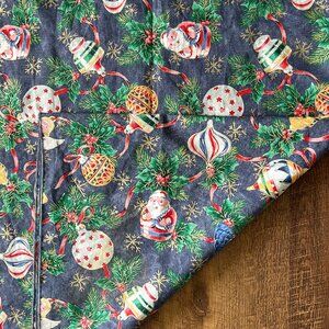 Christmas Cotton Table Cloth 52x72 inches, Santa Themed Tablecloth, Rectangle